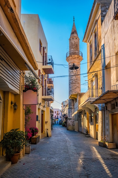 Scenic picturesque streets of chania venetian town chania creete greece