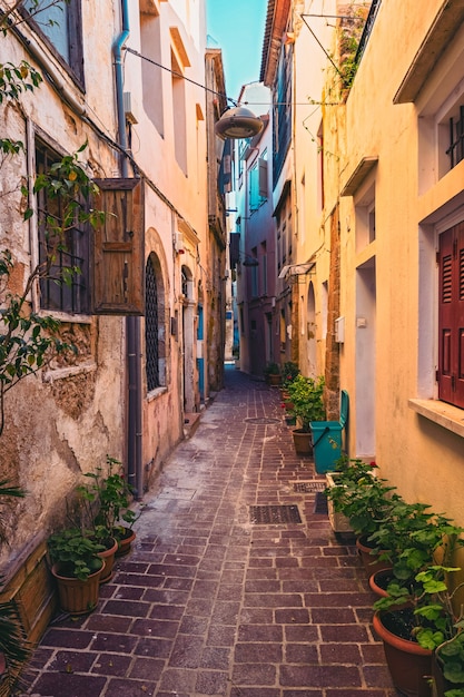 Scenic pittoresche strade della città veneziana di chania chania creete grecia