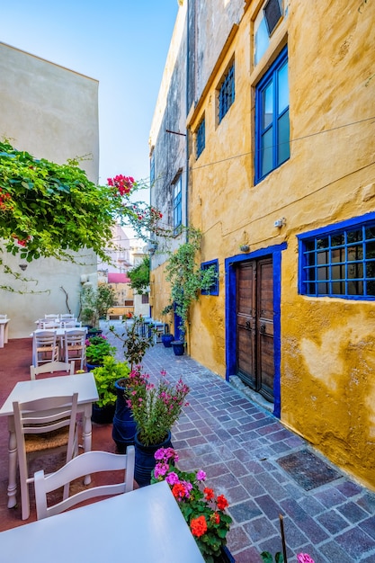 Scenic picturesque streets of chania venetian town chania creete greece