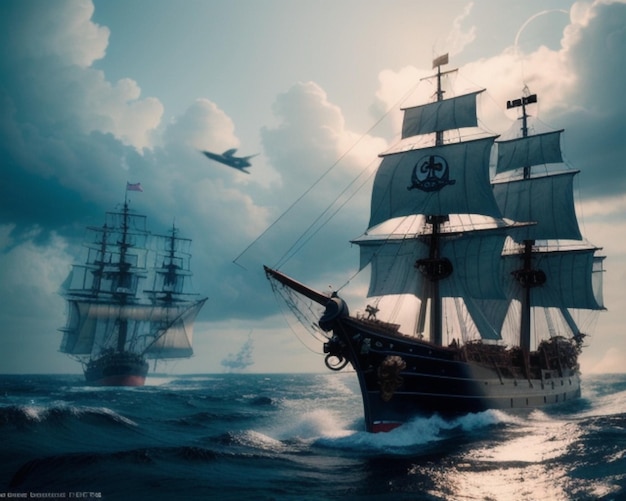 Scenic Pirate Ship on the Beautiful Seas