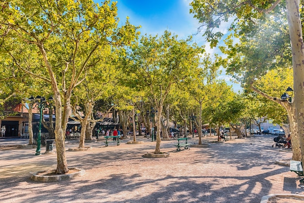 The scenic Place des Lices SaintTropez Cote d'Azur France