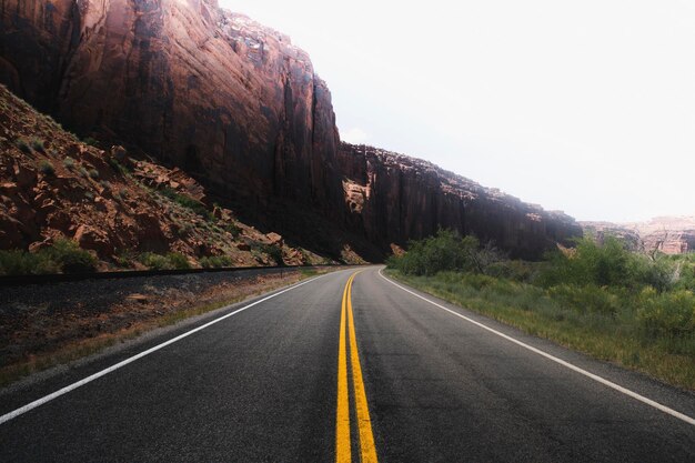 Scenic route leading to a mountain