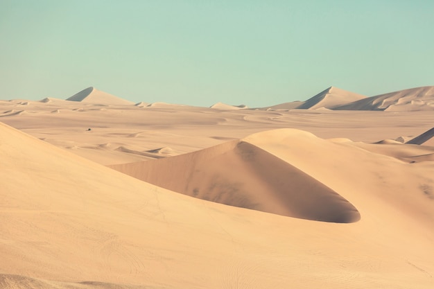 Scenic sand dunes in desert