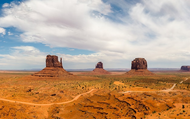 Scenic sandstones landscape at Monument Valley