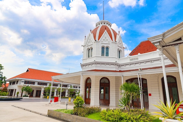 Scenic shot of the balai pemuda community center building in\
surabaya indonesia on a cloudy day