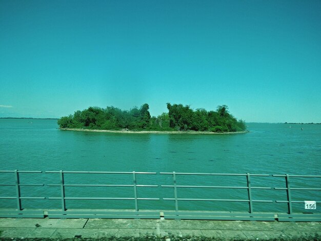 Scenic shot of calm sea against clear sky