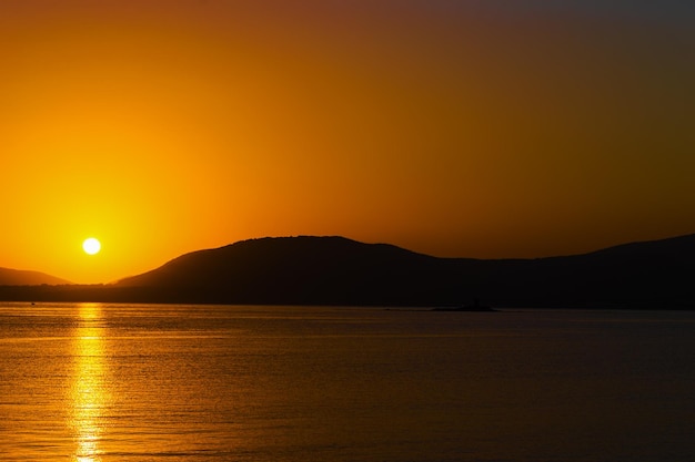 イタリアのアルゲーロの風光明媚な夕日