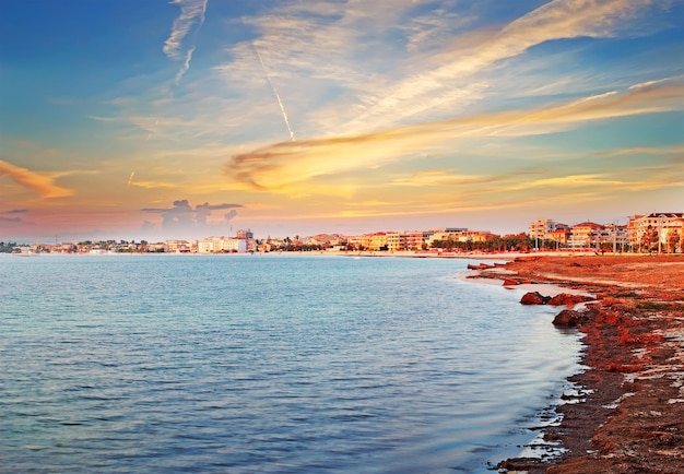 Scenic sunset in Alghero Sardinia