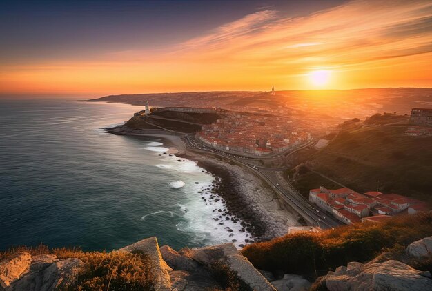 Scenic sunset over Atlantic Ocean