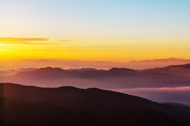 Scenic Sunset in the mountains