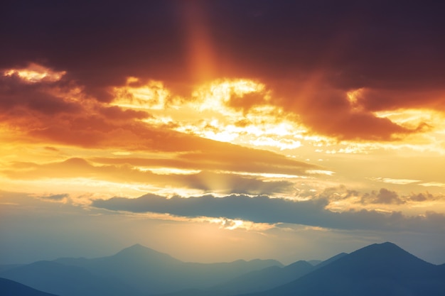 Scenic Sunset in the mountains