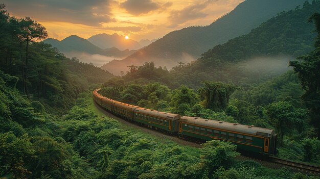 Photo a scenic train journey wallpaper