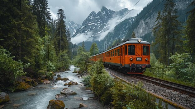 Photo a scenic train journey wallpaper