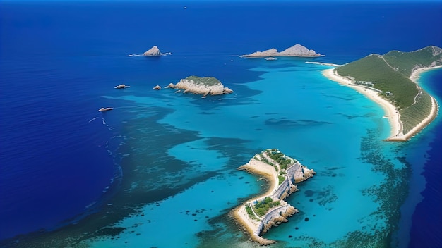 景色の美しい熱帯の島々 観光 トップビュー 空中写真