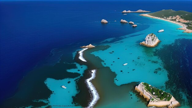 景色の美しい熱帯の島々 観光 トップビュー 空中写真