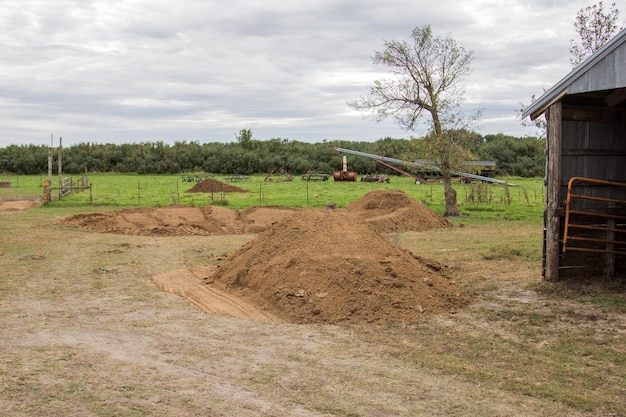 Foto vista panoramica di un campo agricolo contro il cielo