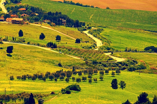 Photo scenic view of agricultural field