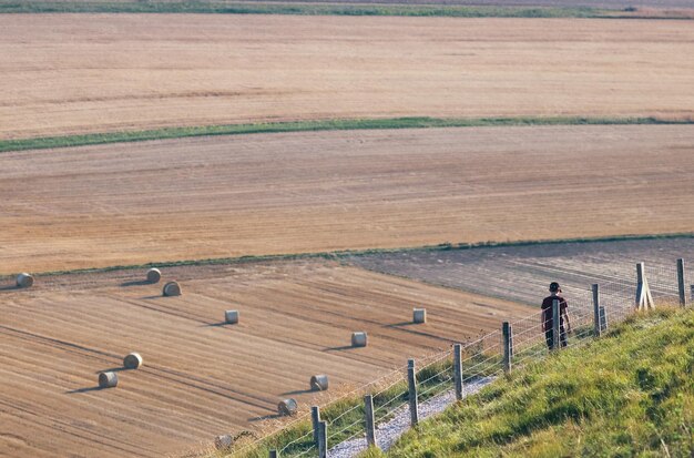 Photo scenic view of agricultural field