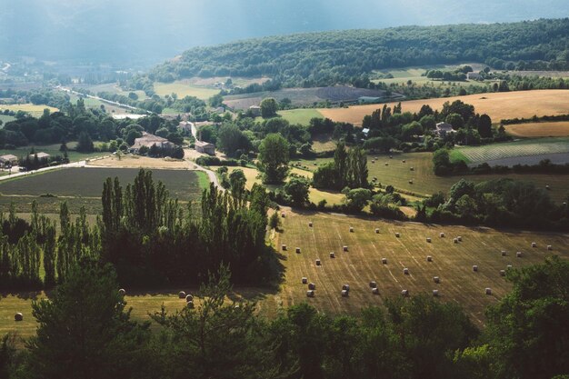 Foto vista panoramica del paesaggio agricolo