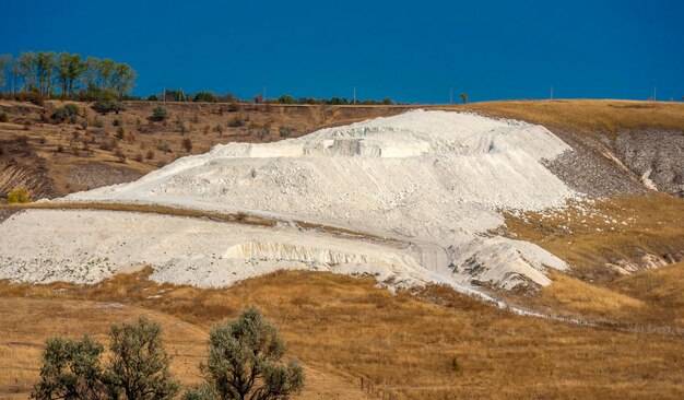 Scenic view of arid landscape against clear sky