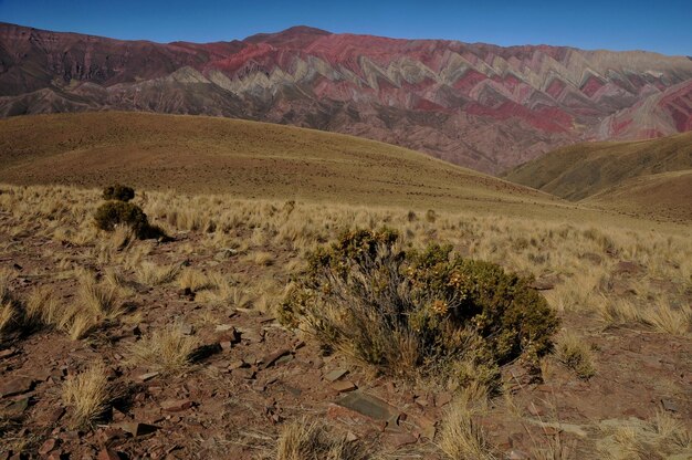 Photo scenic view of arid landscape against sky