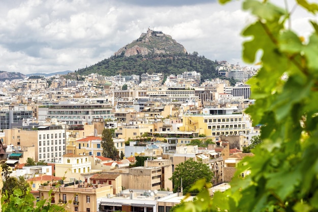 Scenic view of athens and mount lycabettus