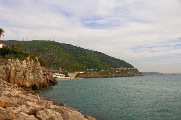 Photo scenic view of bay against sky