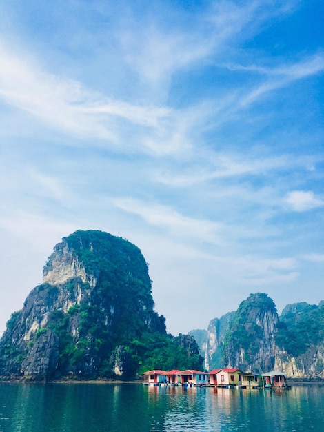 Photo scenic view of bay against sky