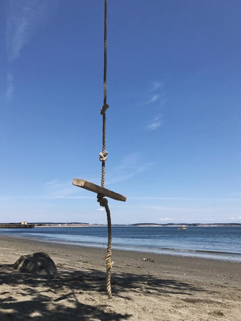 Foto vista panoramica della spiaggia contro il cielo blu