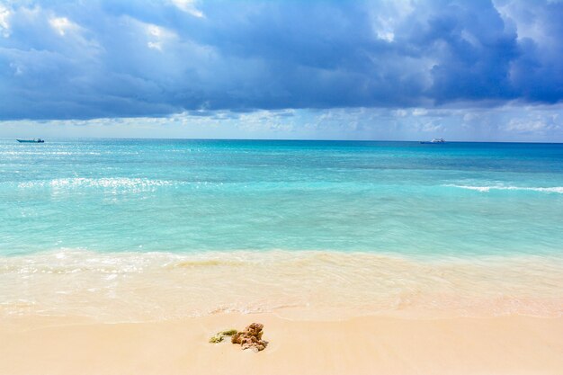 Photo scenic view of beach against blue sky