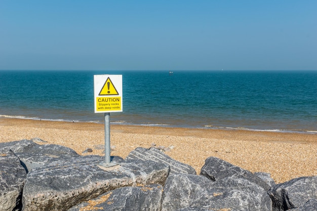 Foto vista panoramica della spiaggia contro un cielo limpido