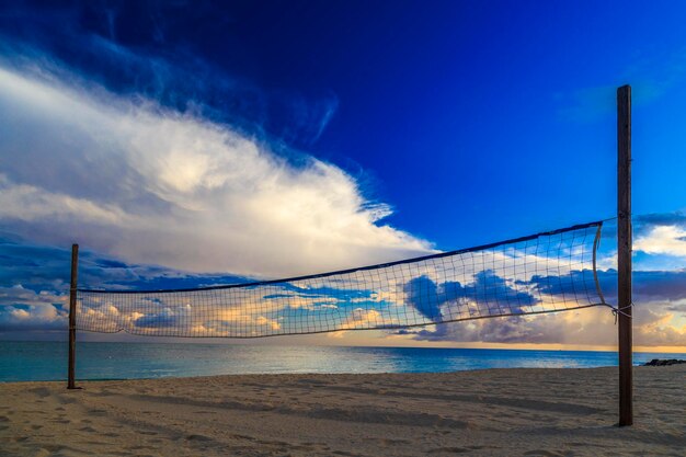 Scenic view of beach against sky in freeport bahamas