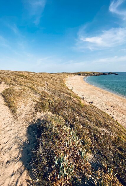 Scenic view of beach against sky