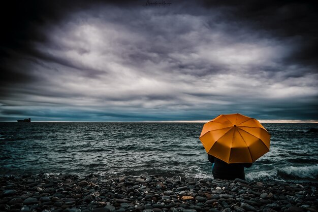 Photo scenic view of beach against sky