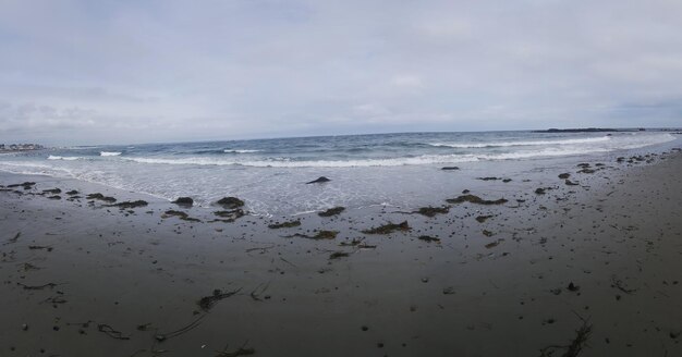 Scenic view of beach against sky