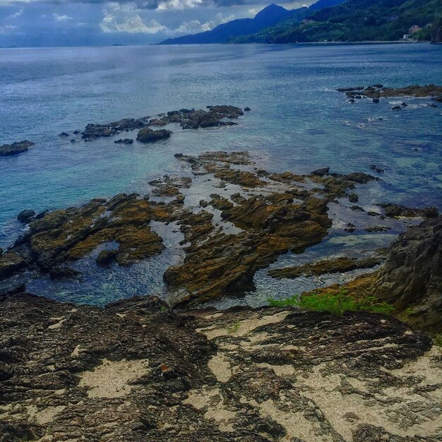 Scenic view of beach against sky