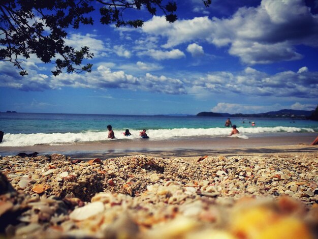 Photo scenic view of beach against sky