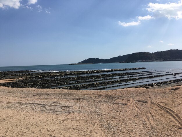 Scenic view of beach against sky