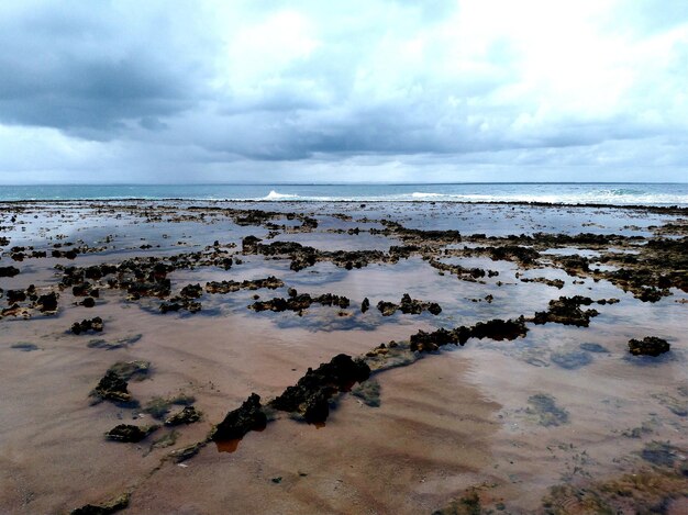 Scenic view of beach against sky