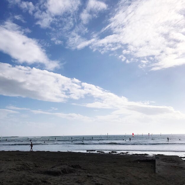 Scenic view of beach against sky