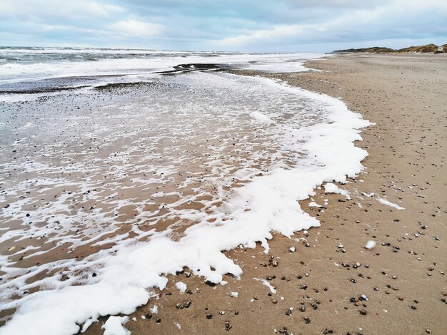 Scenic view of beach against sky