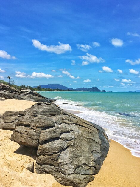 Scenic view of beach against sky