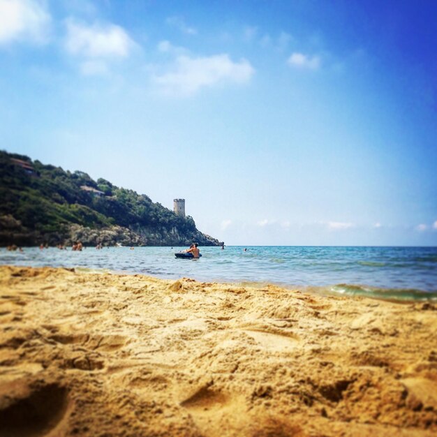 Scenic view of beach against sky