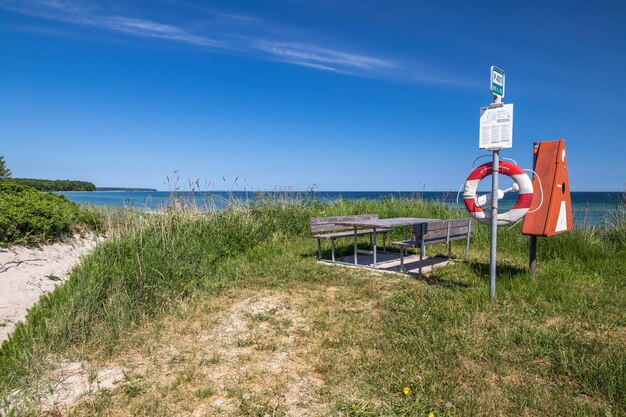 Scenic view of beach against sky