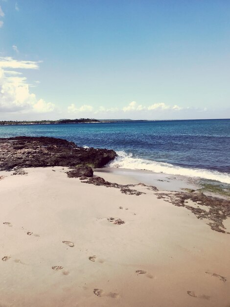 Scenic view of beach against sky