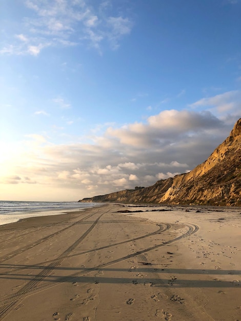 Scenic view of beach against sky