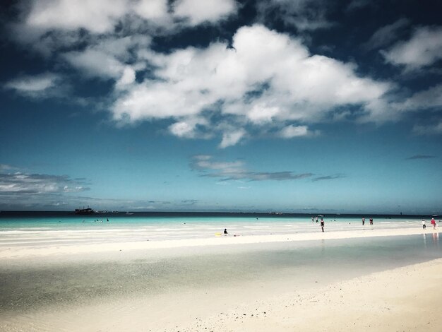 Scenic view of beach against sky