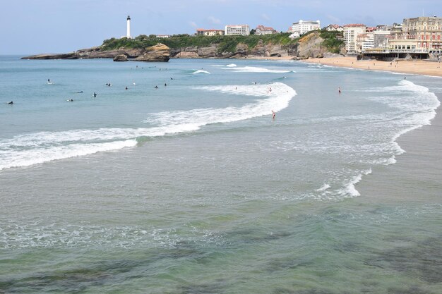 Scenic view of beach against sky