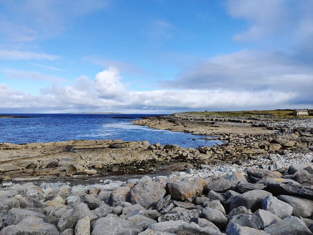 Scenic view of beach against sky