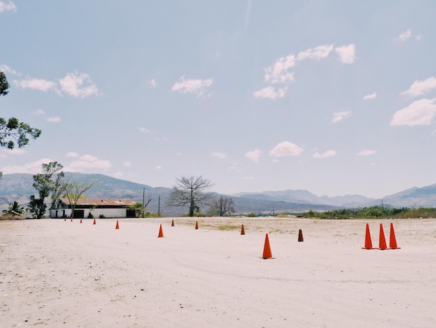 Foto vista panoramica della spiaggia contro il cielo